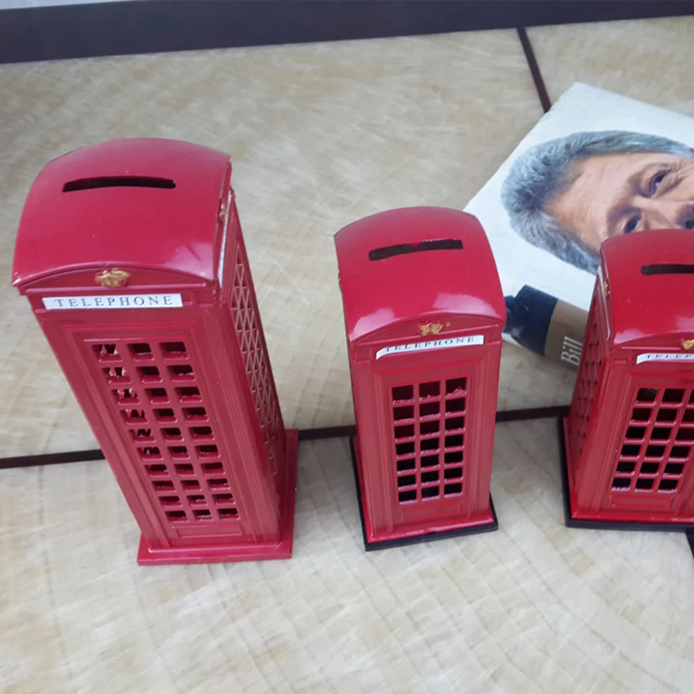 15 سنتيمتر الحديد لندن كشك الهاتف أصبع البنك حصالة خمر عملة صندوق الأمان الديكور لتوفير المال هدية حصالة على شكل حيوان