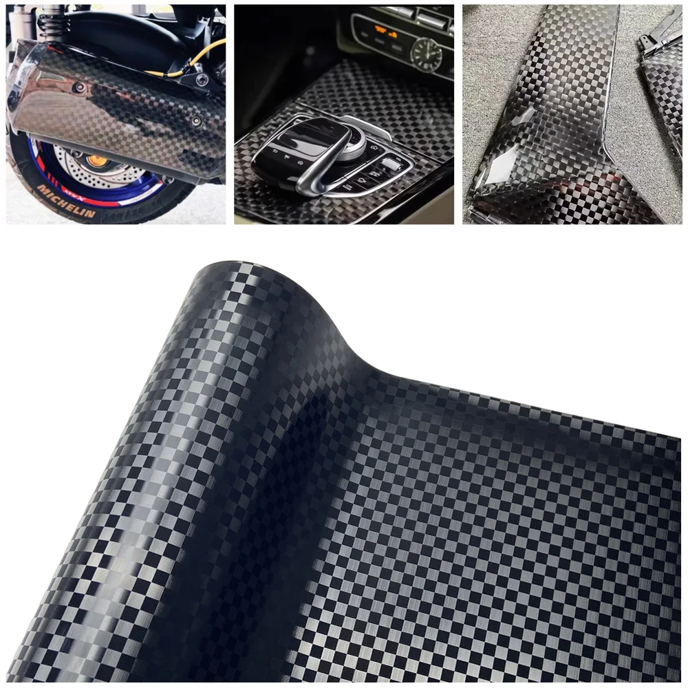 

Square Carbon Fiber Vinyl Wrap Film for Car Motorcycle Auto Tuning Air Bubble Free Interior Sticker Vehicle Decal Cover Sheet