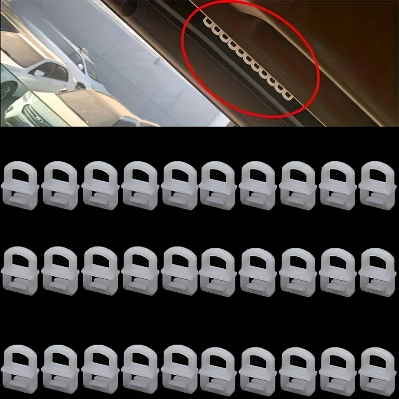 50pcs Car Curtain Track Suspension Ring Pulley Car Curtain Track Wheel Sliding Ball Truck Curtain Buckle Curtain Rail Clips Hook