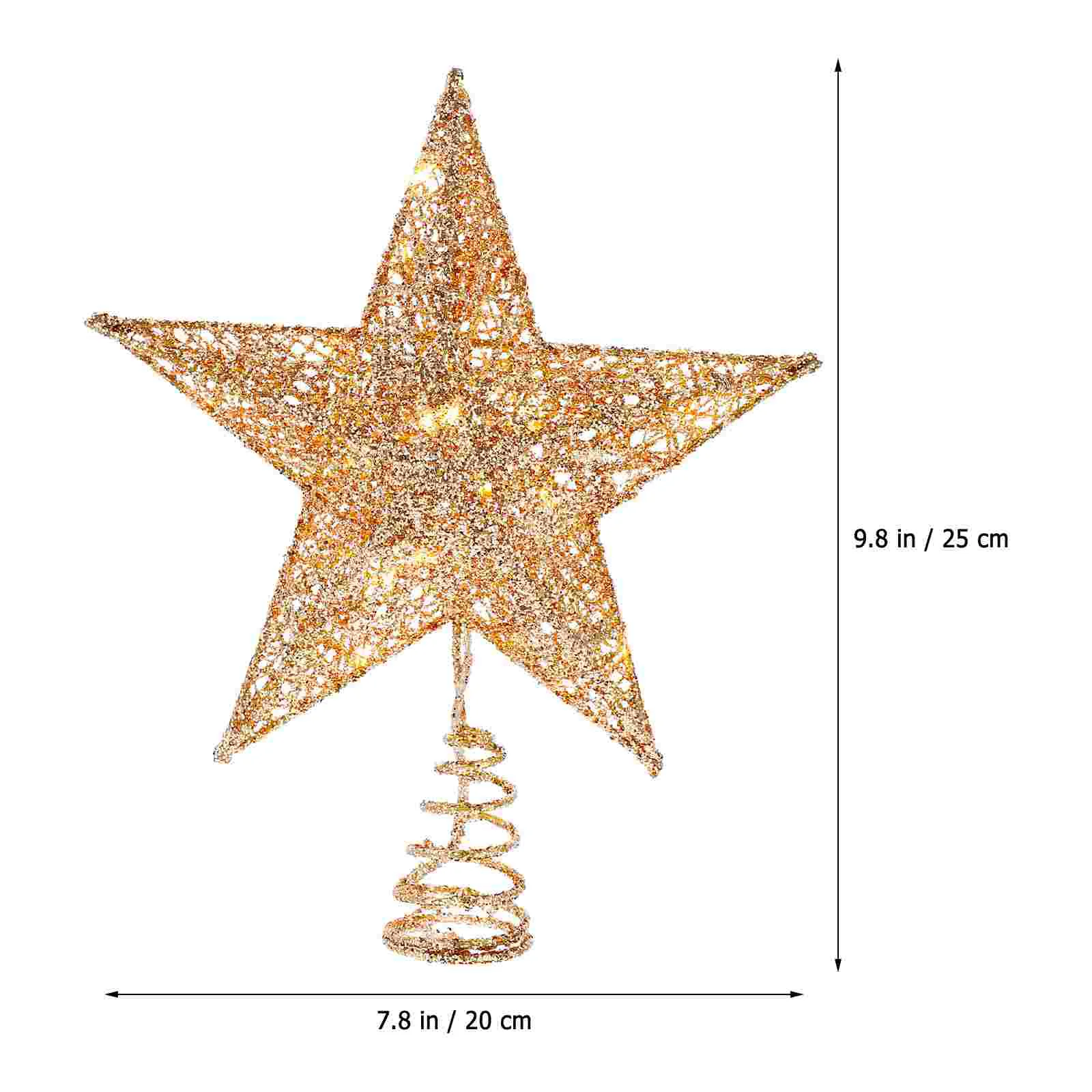 Christmas Tree Top Star Xmas Decor Decorative Light Glowing Topper Five-pointed Party Supply Adornment Lamp Luminous