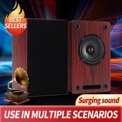 KYYSLB 3 Inch Full Range Bookshelf Speaker Home Audio Music Sound Amplifier LoudSpeaker Wooden Fever Passive Computer Speaker