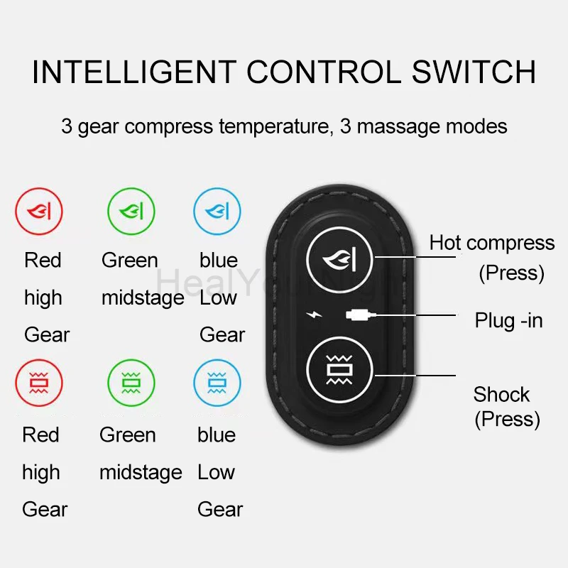 Imagem -06 - Almofada de Proteção Cintura para Dormir Travesseiro de Massagem Elétrica Deitada Dor de Cintura Plana Suporte Aquecimento Vibratório Dormir Pad