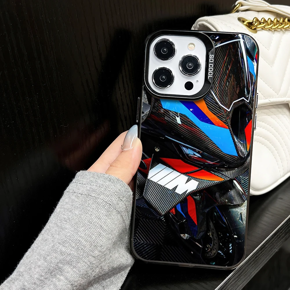 Cool M-s1000rr-R Motorcycle Luxury Phone Case for iPhone 16 12 13 14 15 11 Max Pro Plus Laser IMD Color Shell