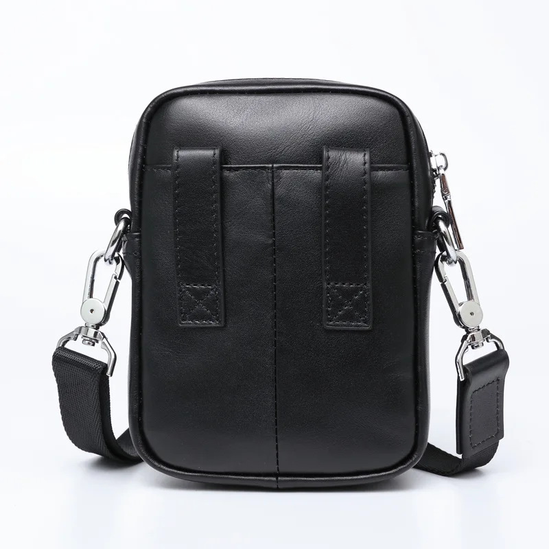 Fashionable Crossbody Bag Shoulder Genuine Leather Mini Crossbody Fashion Casual Phone Cowhide Waist Luxury Men Bag Trendy