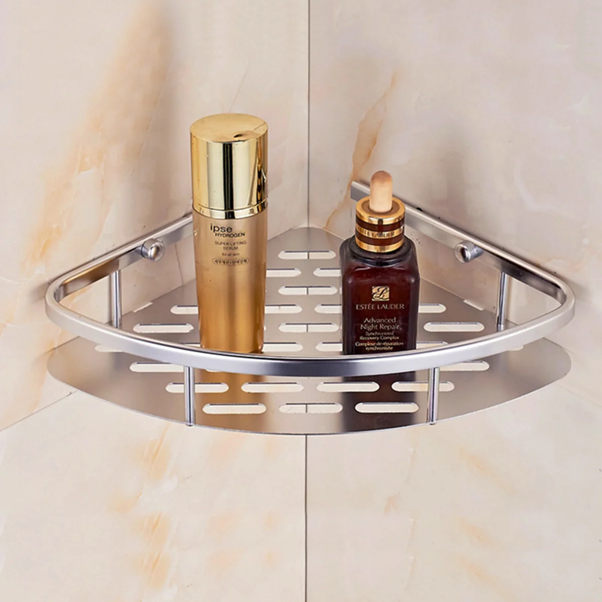

Corner Shelf Wall Mounted Aluminum Single Layer Bathroom Organizer Hanging Shelves