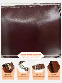 Zency 真皮小號米色手提包斜背包女士復古黑色手機包女士單肩郵差包 10 最佳銷售 米色手提包 - №6