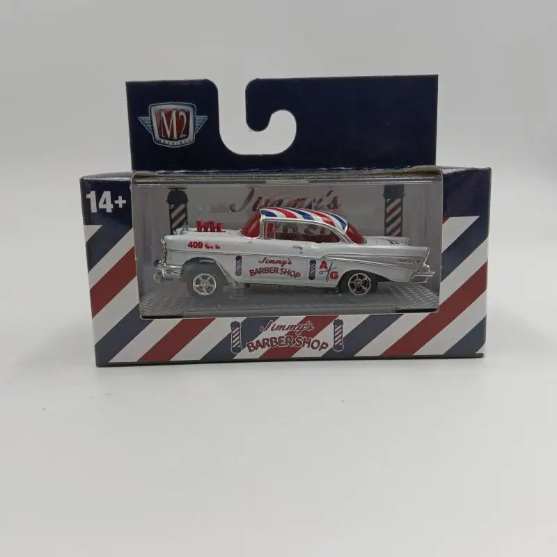 M2 machines 1/64 Bel Air Gasser white Die-cast alloy car model collection display child gift