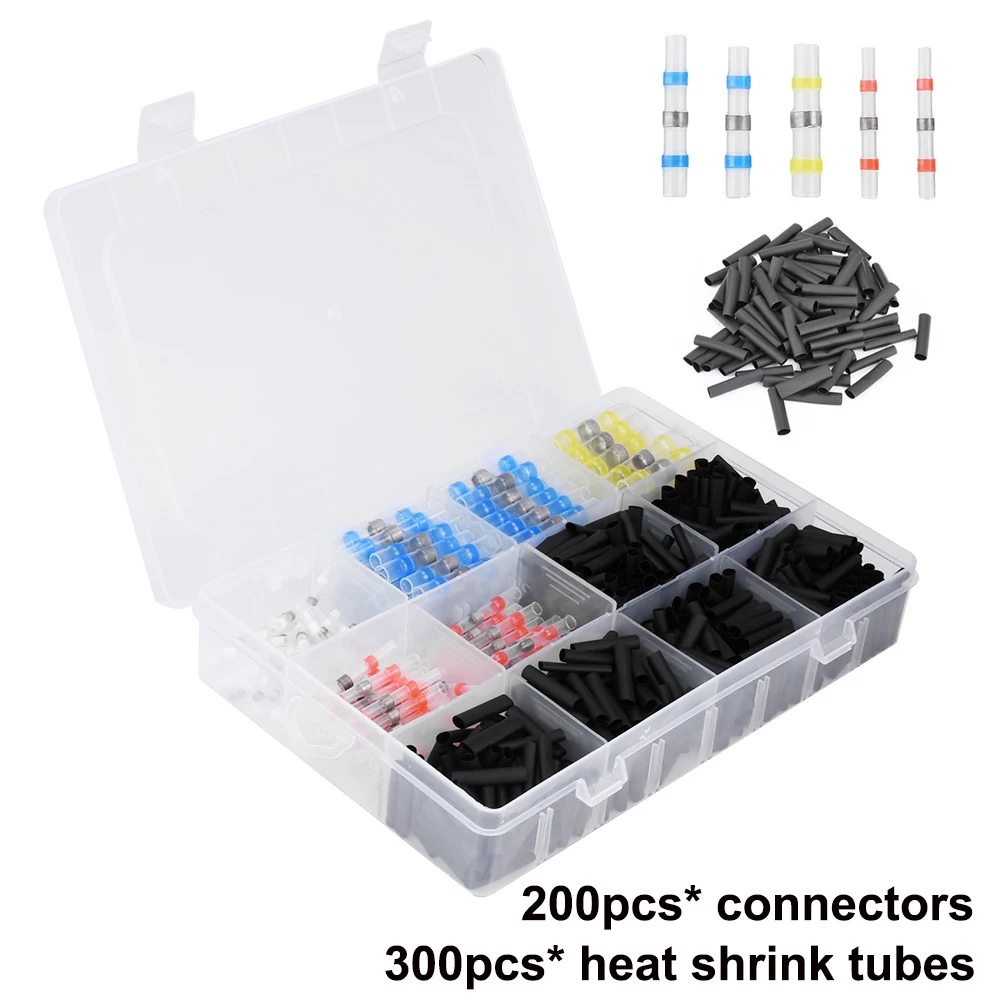 

30/140PCS Ring Terminal Cable Shoes Lugs 200pcs Solder Seal Wire Connectors Cable Clamp Block Connector Terminals Lugs Wire Kit