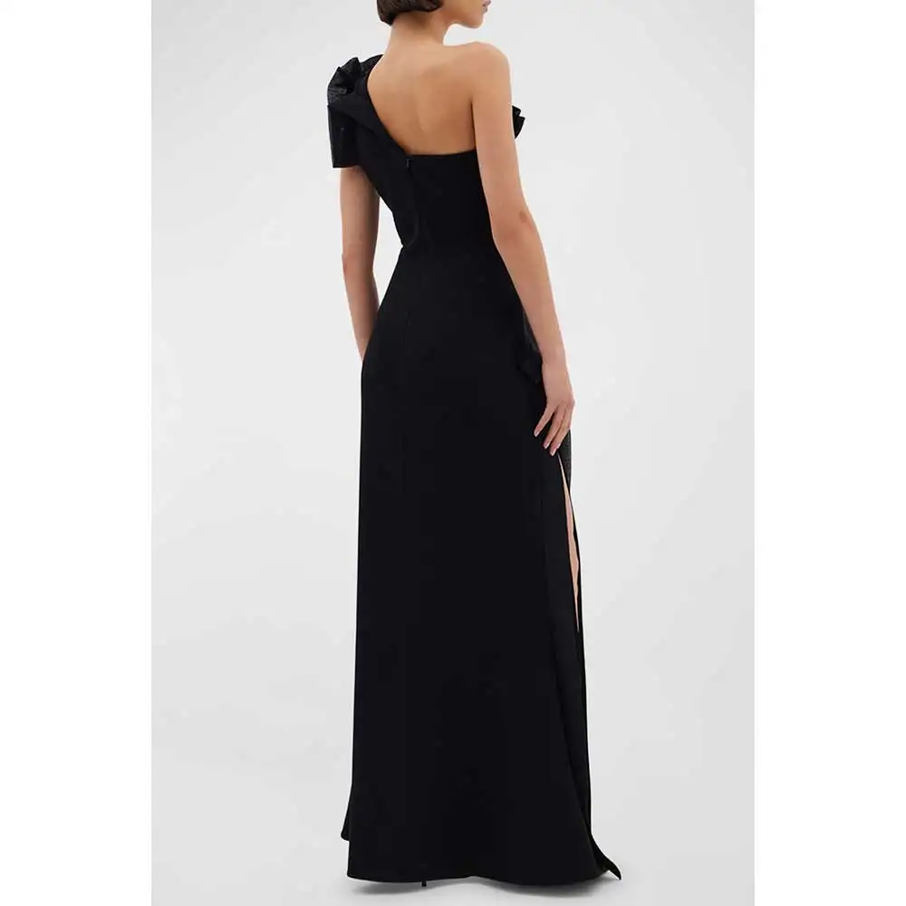 YUMDAI Dubai Luxury Black And White Colorblock One Shoulder Sleeve Cocktail Ball Dress 2024 Saudi Arabia Formal Occasion Gown