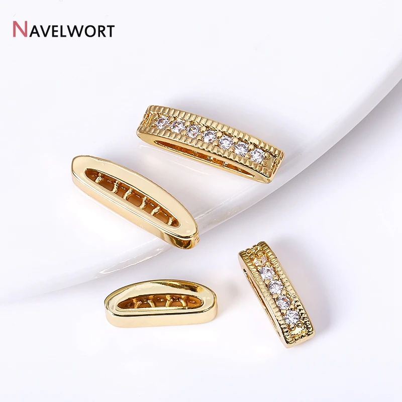 18K Gold Plated Brass Multiple Rows Separator Spacer Bars,Inlaid Zircon Separators Of Rows For Jewelry,DIY Accessories