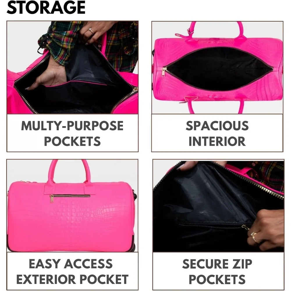 حقيبة دفل كبيرة مع عجلات للسفر، وصالة الألعاب الرياضية، والرياضة، والاستخدام اليومي، وإجازة عطلة نهاية الأسبوع، وأمتعة حمل لجميع الأغراض #6