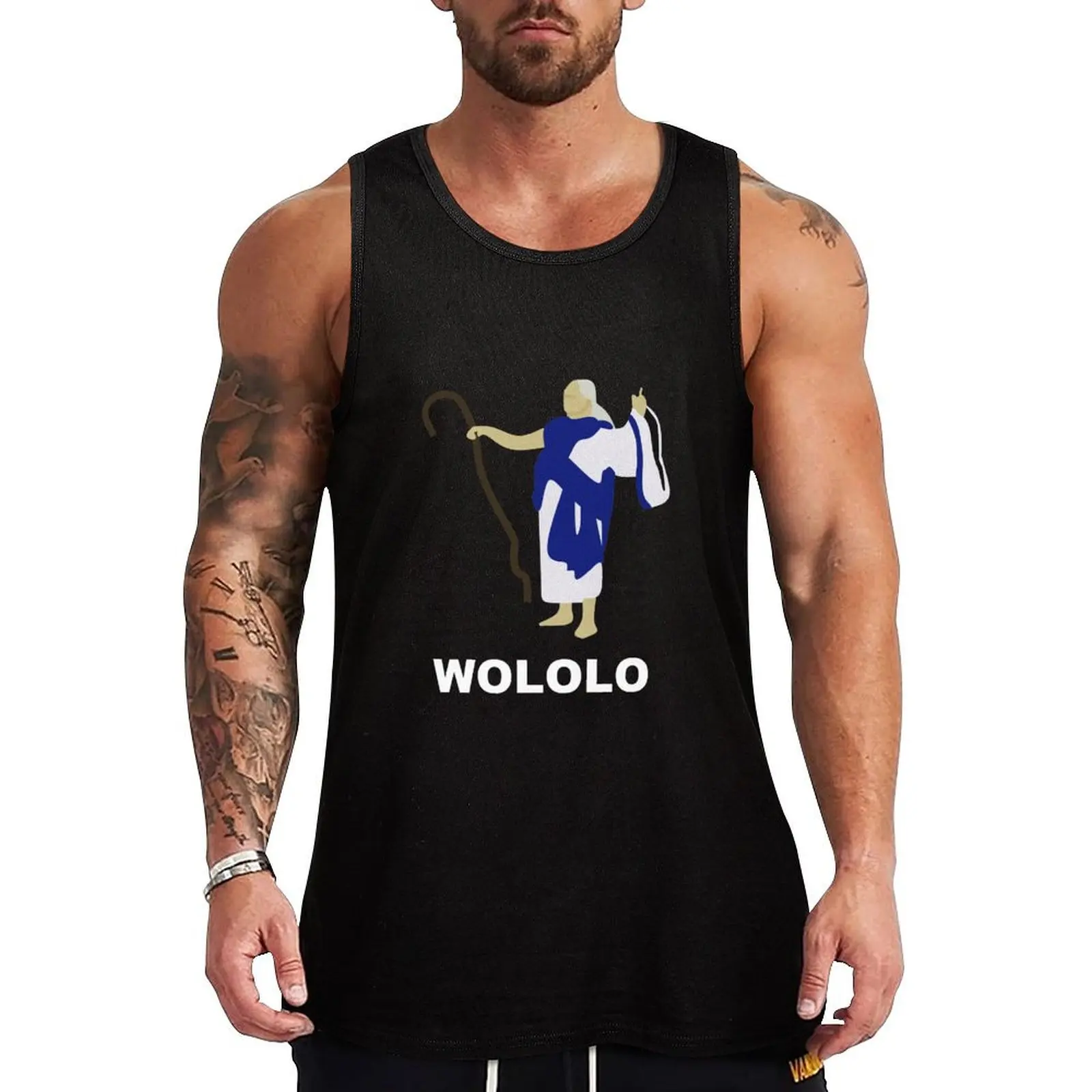 Wololo (Blue) Tank Top sleeveless gym shirts male Men's gym clothing gym clothing t-shirts