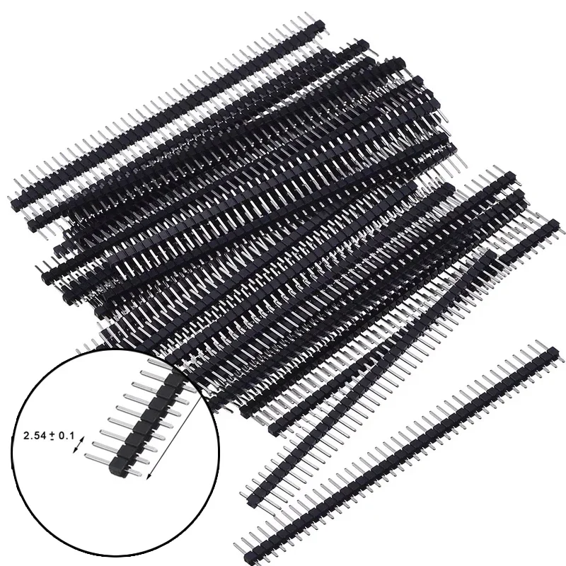 10pcs 40 Pin 1x40 Single Row Male And Female 2.54 Breakable Pin Header Connector Strip For Arduino Black