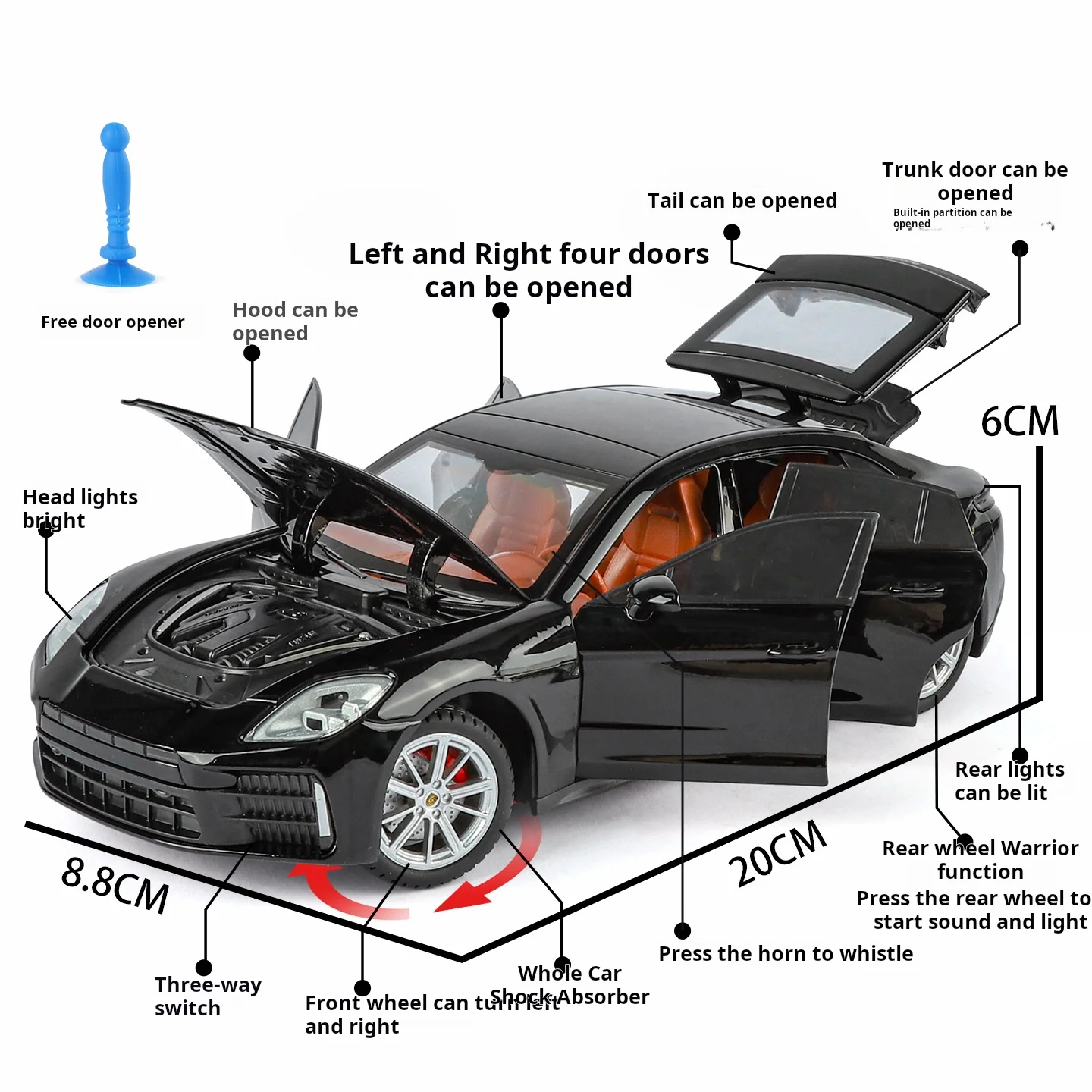 2025 New Style Officially Authorized 1:24 Porsche Panamera Alloy Diecast Exquisite Model Pull Back Kid Gift Collect Toy Car