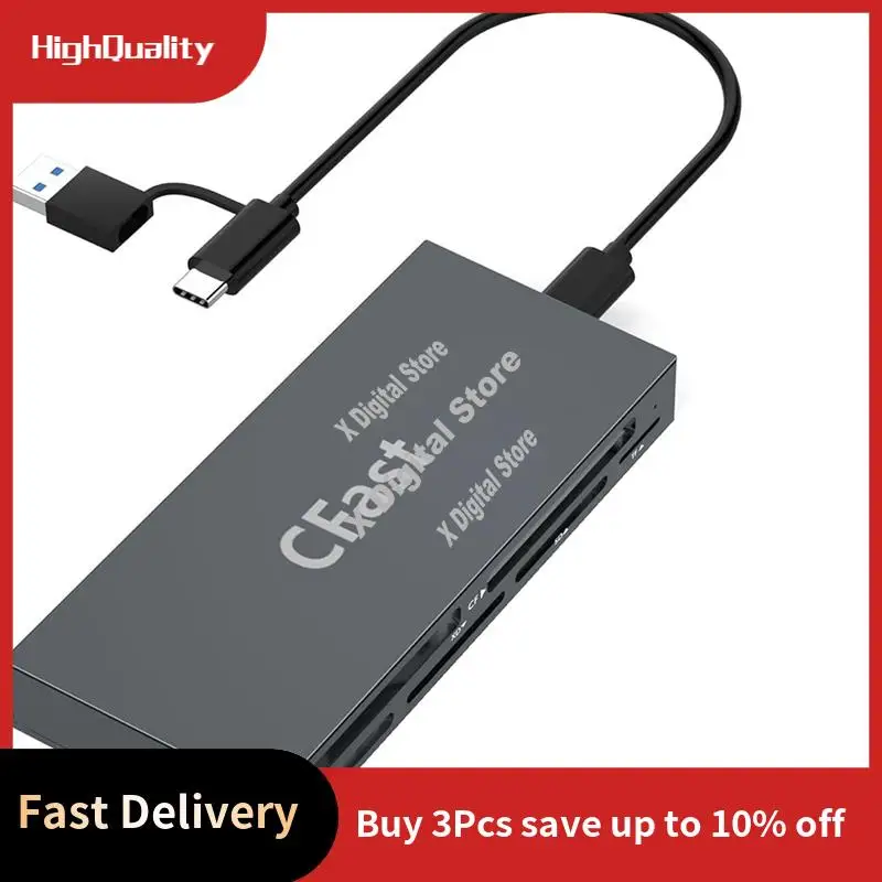 6 Cards At The Same Time Read CF/MS/SD/TF/XD/Cfast Camera Card Reader Mobile Phone Tablet Memory Card Reader-ABVK