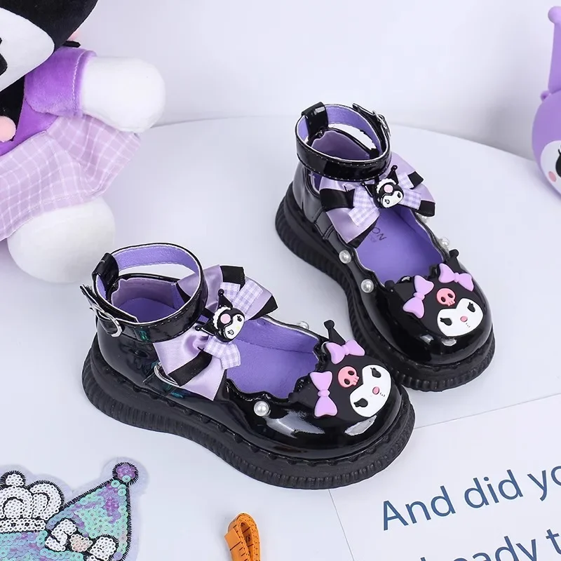 Sanrio cartoon animation children's small leather shoes, bow British autumn new Lolita cute fashion princess shoes