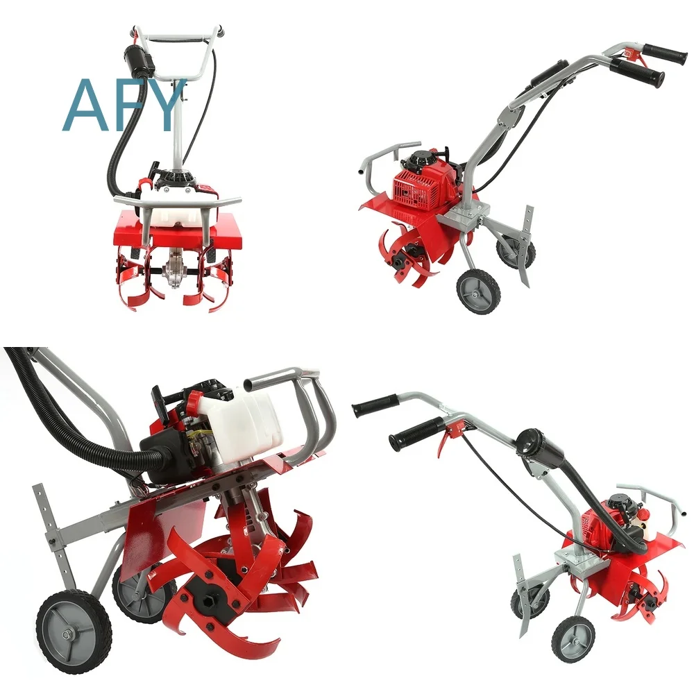 India Market Popular Hand Push Cultivator for 48F Engine 62cc 63cc 71cc Power Tiller Farming Tool Agricultural Equipment