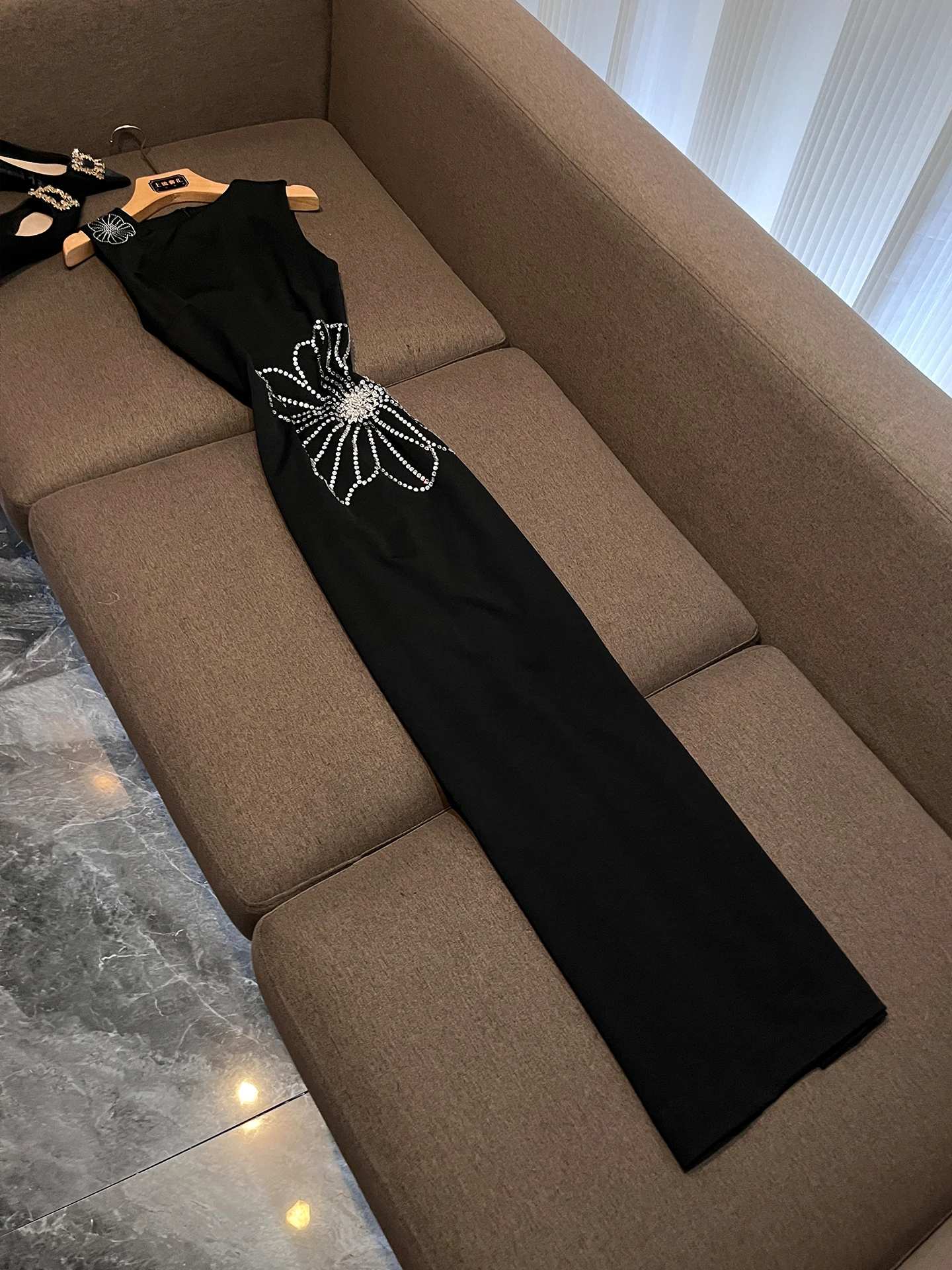 

Black Bodycon Dress Evening Ball Glitter Design Sensation Ladylike Style Women's Fashion Commute Wind Long Sleeve All Seasons
