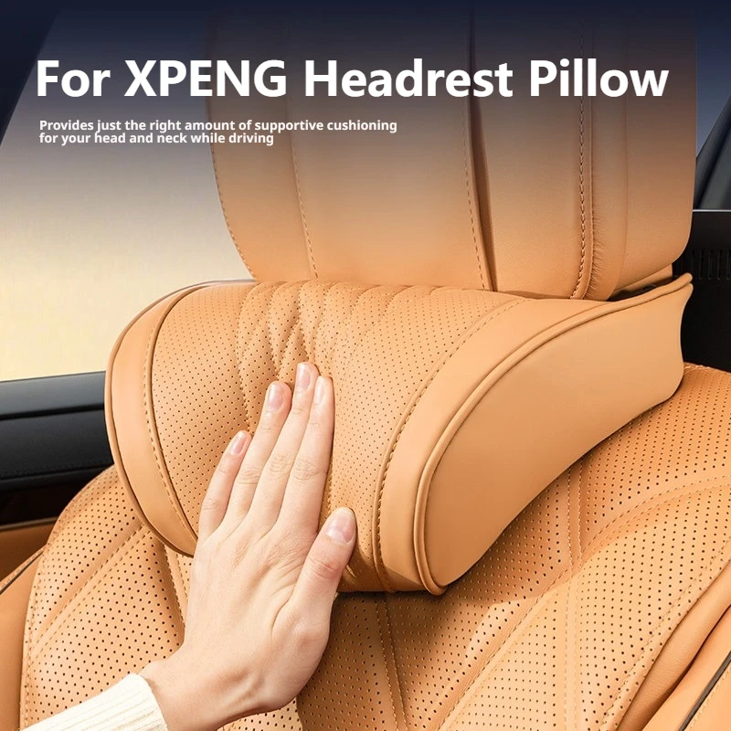 Luxury Nappa Leather Latex Car Neck Pillow For XPENG G3i P7 P7i P7+ G6 G9 G7 EREV X9 MONA M03 GX Ergonomic Support Car Waist