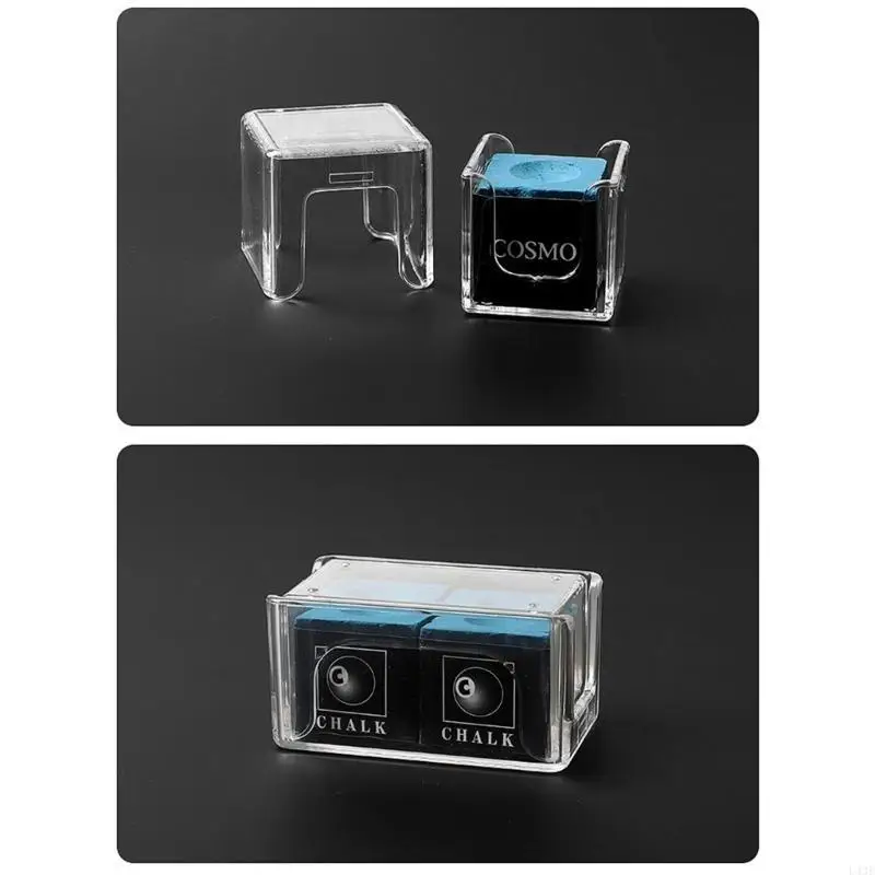 

Портативный акриловый ящик для порошка для бильярдного мела, кубик для мела для бассейна, держатель для хранения мела, прочный