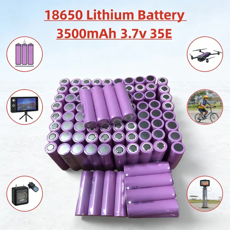 3.7V 18650 3500mAh25A Lithium Battery High Power Power Tool Battery 18650 Rechargeable Battery，Safety Explosion-proof