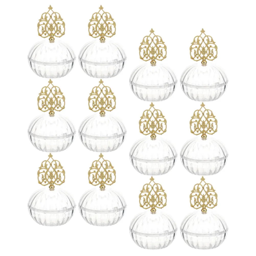 

12pcs Candy Boxes Elegant Storage Wedding Party Favor Clear Plastic Jewelry Containers Snack Gift Packaging Boxes Bags