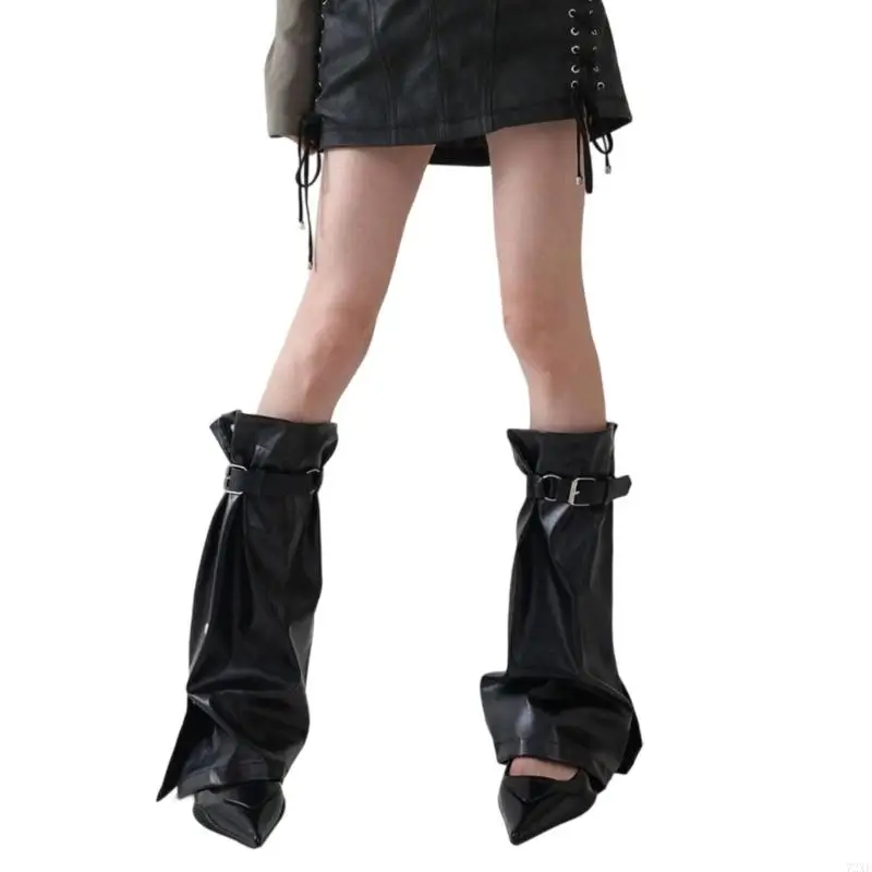 

72XE Leg Warmers for Women Girls Gothic Punk Long Leg Socks Subcultures Leg Covers Flared Leg Warmers Middle Tube Socks