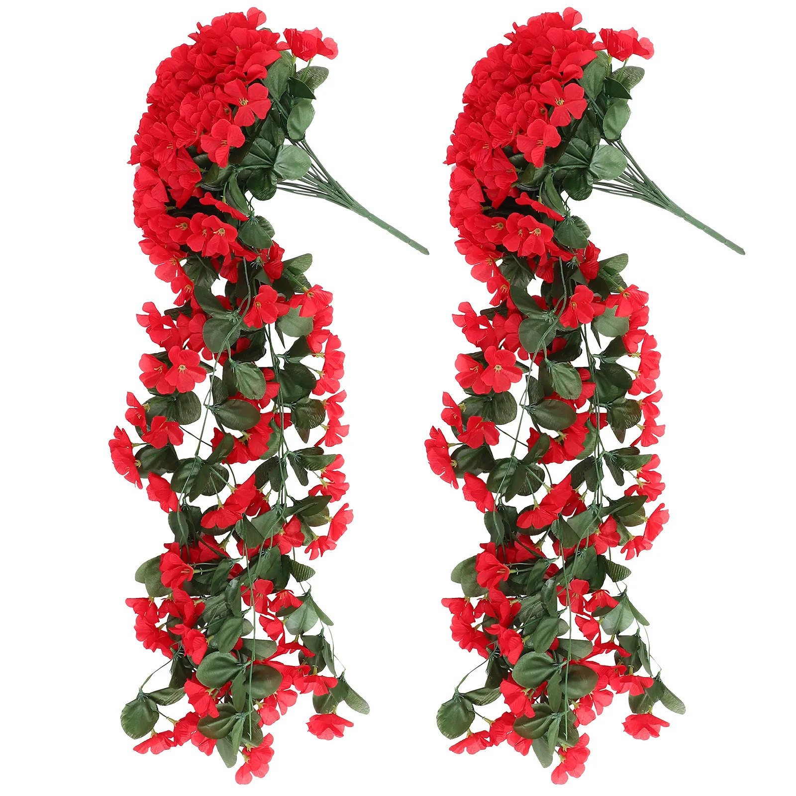 

2pcs Artificial Flowers Decor, Silk Flower Bouquet Wall Hanging Plants For Home Garden Wedding Party, Faux Hanging Vines
