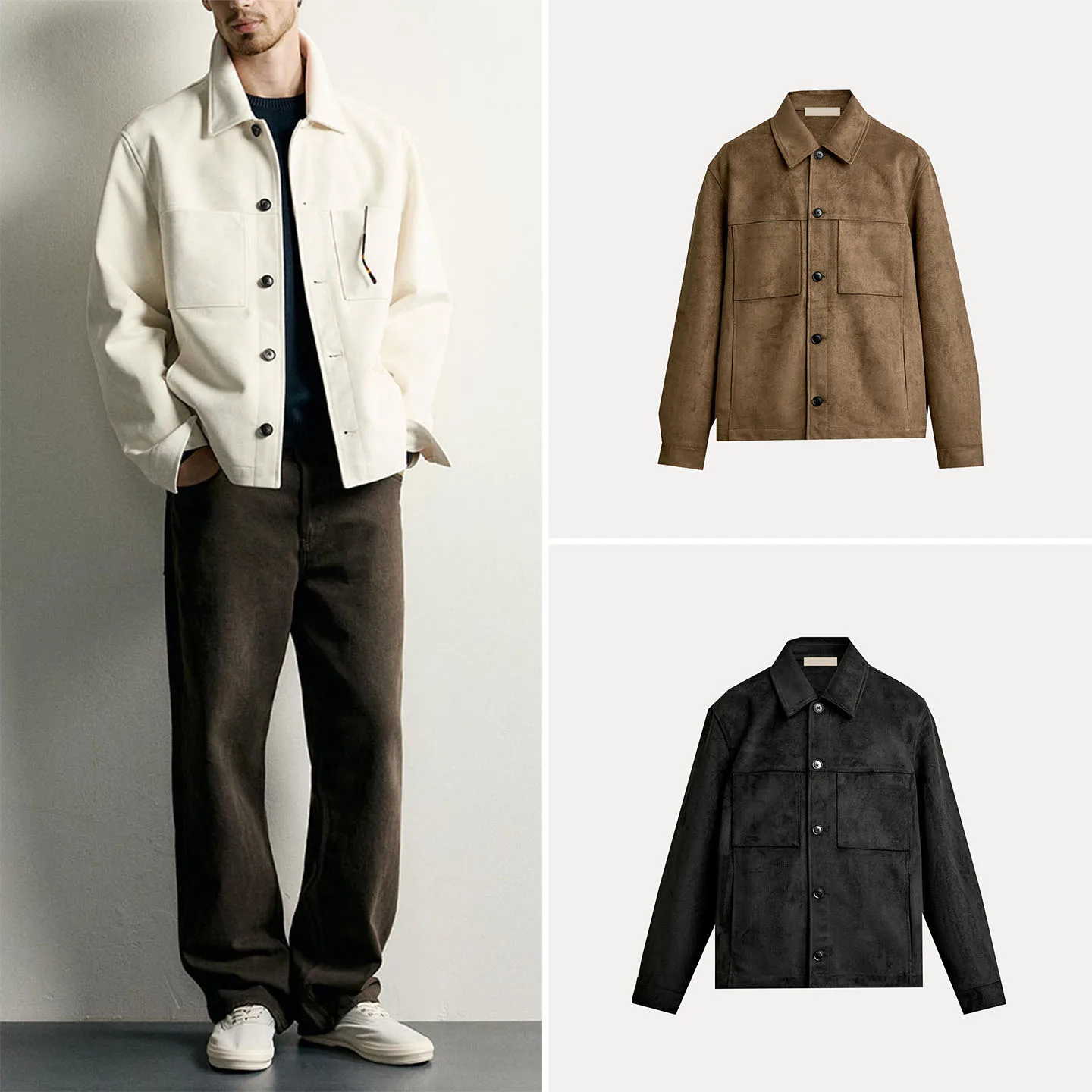 Men's Slim Fit Long Sleeve Straight Leg Collar Shirt Jacket 2026 New Autumn Fashion Casual Style Quality Material Chinese Origin