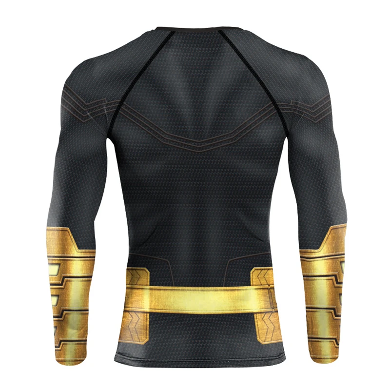 Movie Shazam Cosplay Shirt Long Sleeve Sports Wear Tops Shazam Men Sportswear Shirt T-Shirt