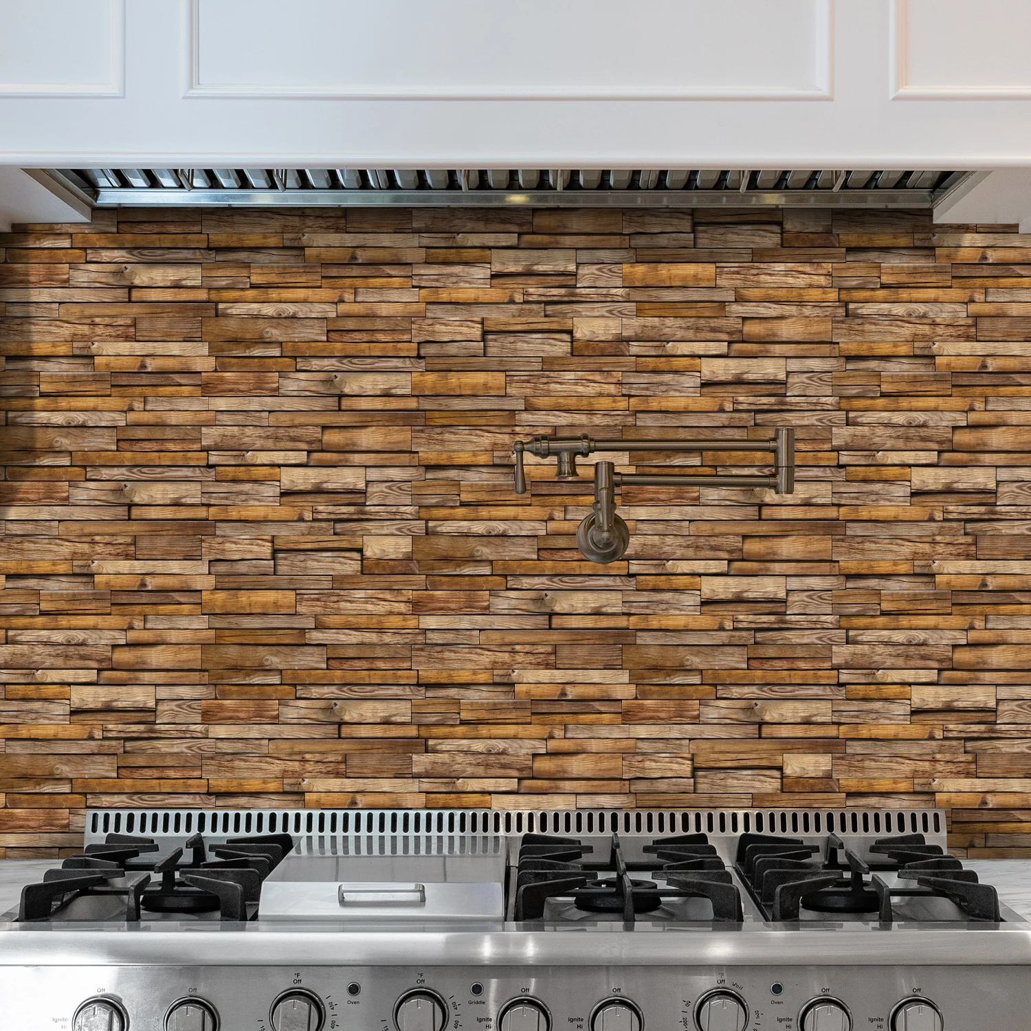 Wood grain wall sticker self-adhesive PVC tile sticker, waterproof and oil resistant wall decoration for kitchen and bathroom