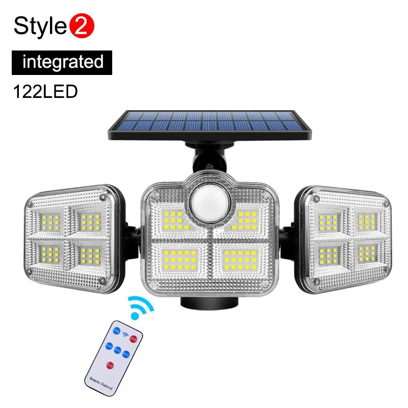 AMARYLLIS 20 W Solarleuchte 122/333 LED IP65 wasserdichte Outdoor Indoor Solar Gartenlampe mit verstellbarem Kopf, breiter Beleuchtungswinkel mit 3 Modi 7
