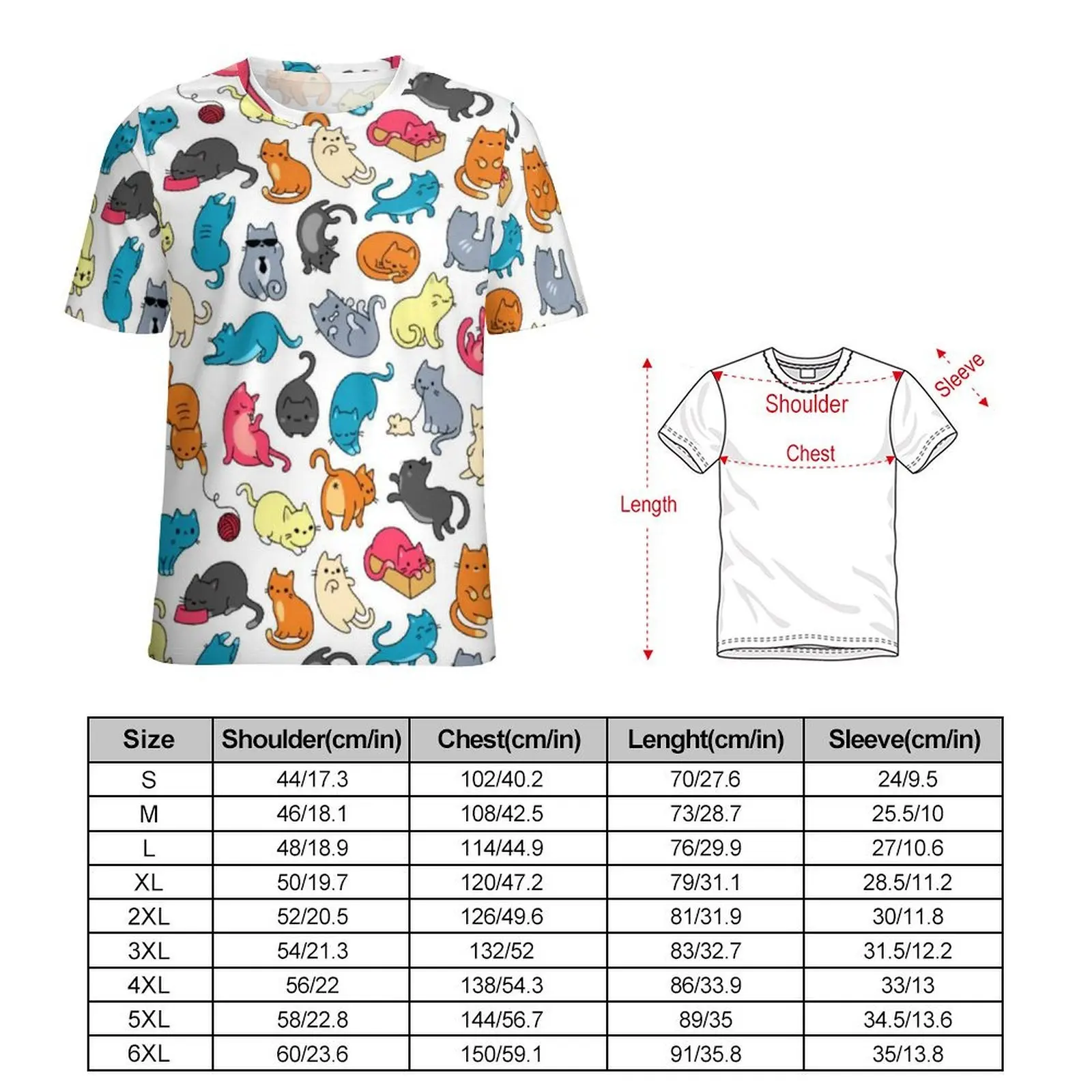 Man Cartoon Meme T Shirt Cute Doodle Cats Fashion T Shirts Short Sleeve Custom Tshirt Hot Summer Casual Plus Size Clothing
