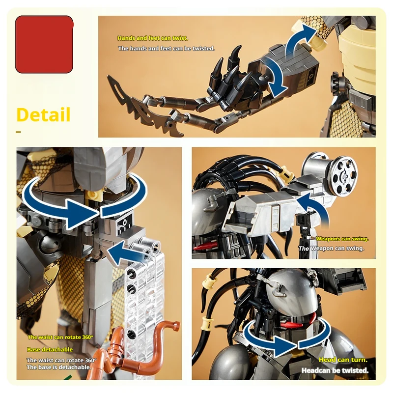 مجموعة مكعبات بناء تعليمية للأطفال من Alien Beast Iron Blooded متوافقة مع لعبة هدية عيد ميلاد من العلامات التجارية الأخرى #3