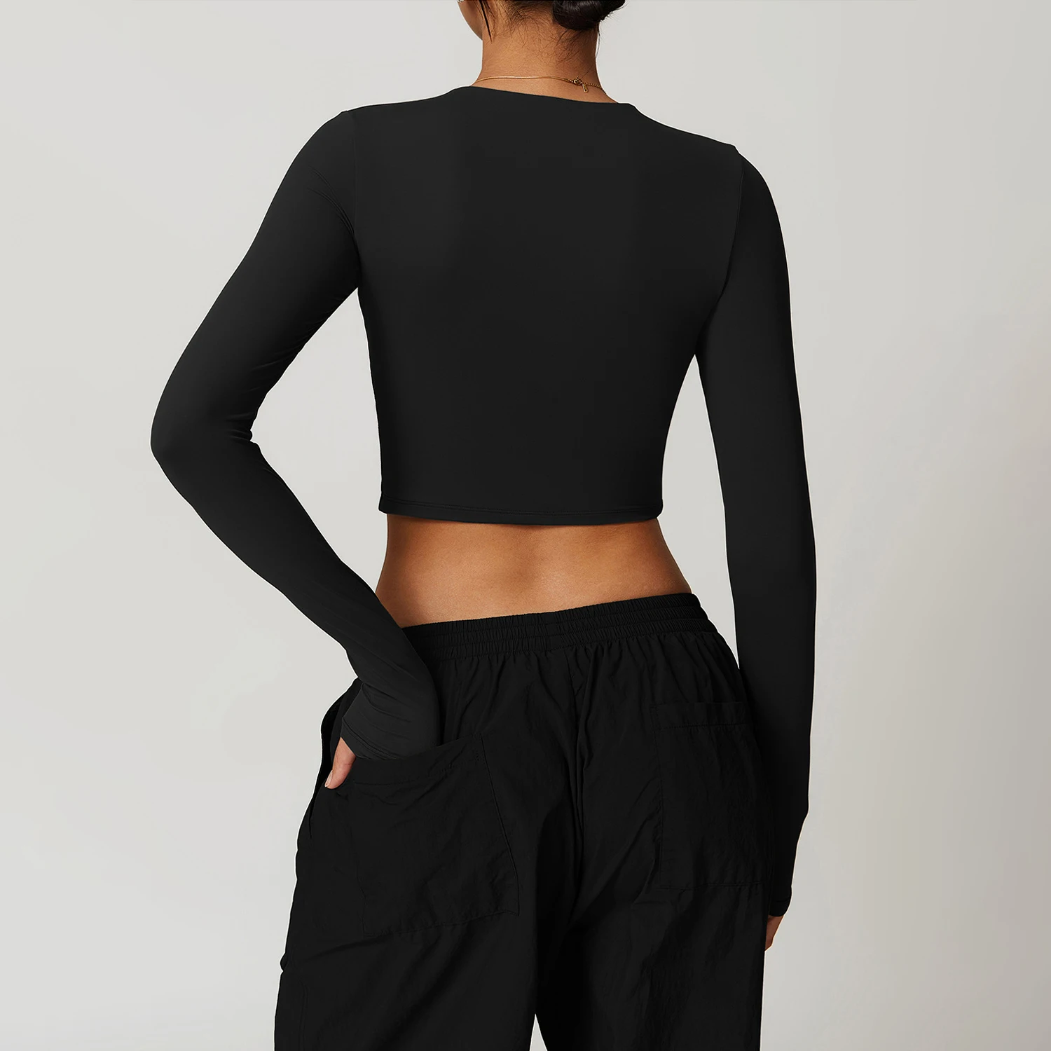 Roupas Slim Yoga de mangas compridas para mulheres, secagem rápida, nitidez, apertado, roupas esportivas, corrida, fitness, ginásio, tops femininos