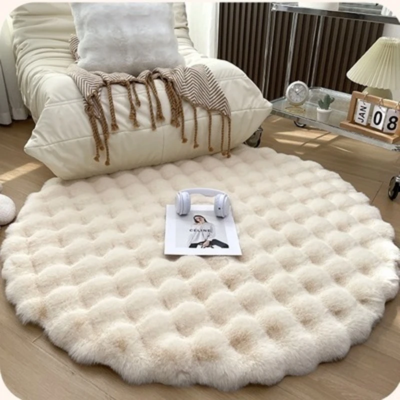 2024 Non Slip Shaggy Rug Room Decor Plush Round Carpets for Living Room Floor Mat Soft Area Rugs Bedroom Bedside Fluffy Mat