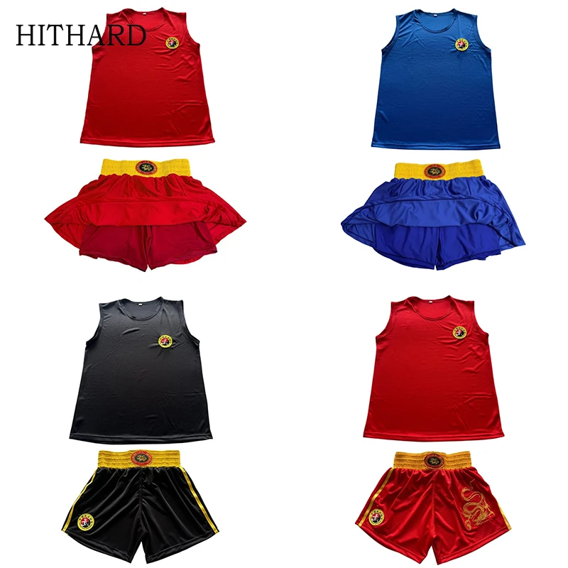 Boxing Dress Shorts Shirt Set Muay Thai Fight Shorts Men Women Child Sanda Wushu Uniform Martial Arts MMA BJJ Training Clothing