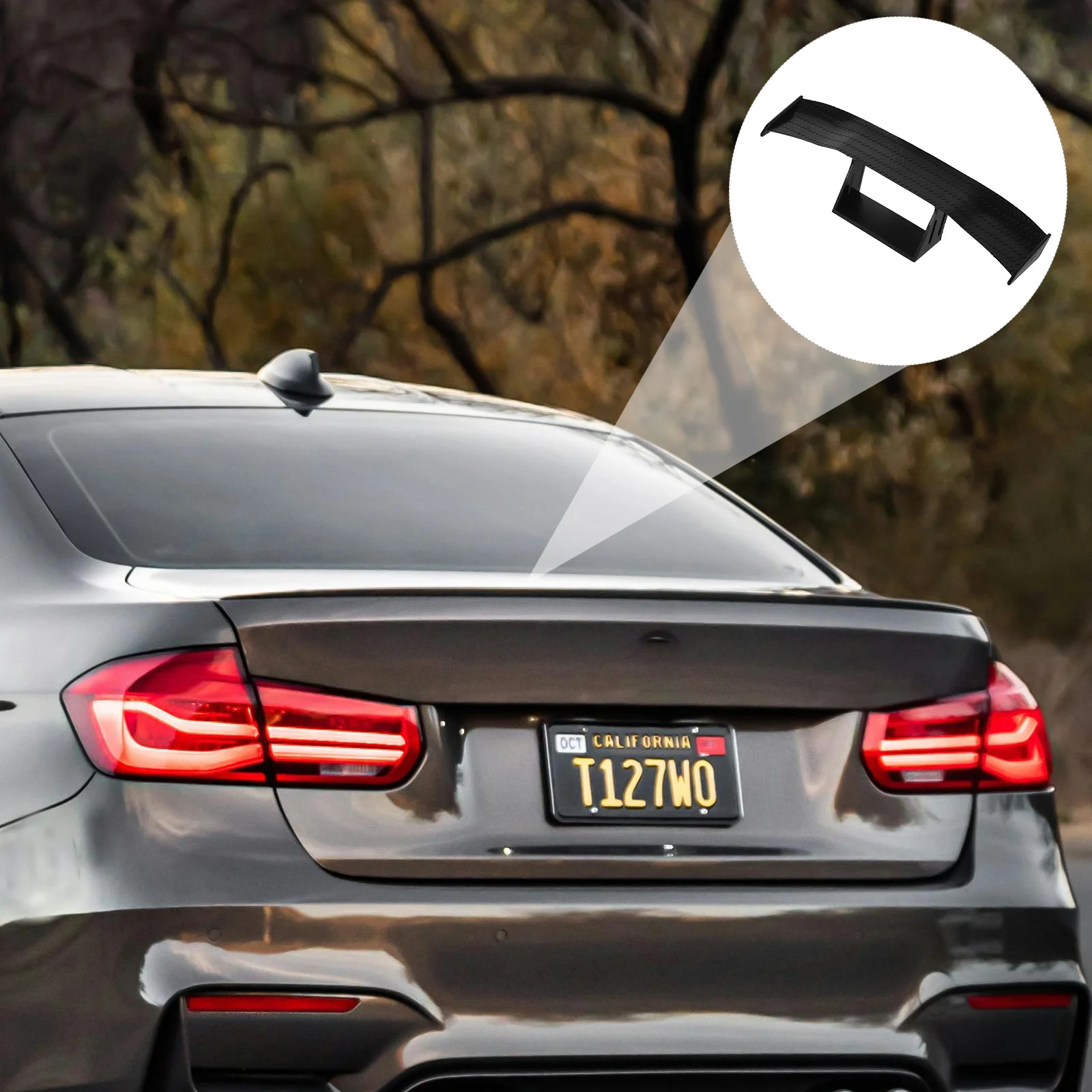 

Car Mini Spoiler Wing Small Tail Wing Sticker Durable Plastic Universal Fit For Car Roof Rear Trunk Exterior Accessories Sporty
