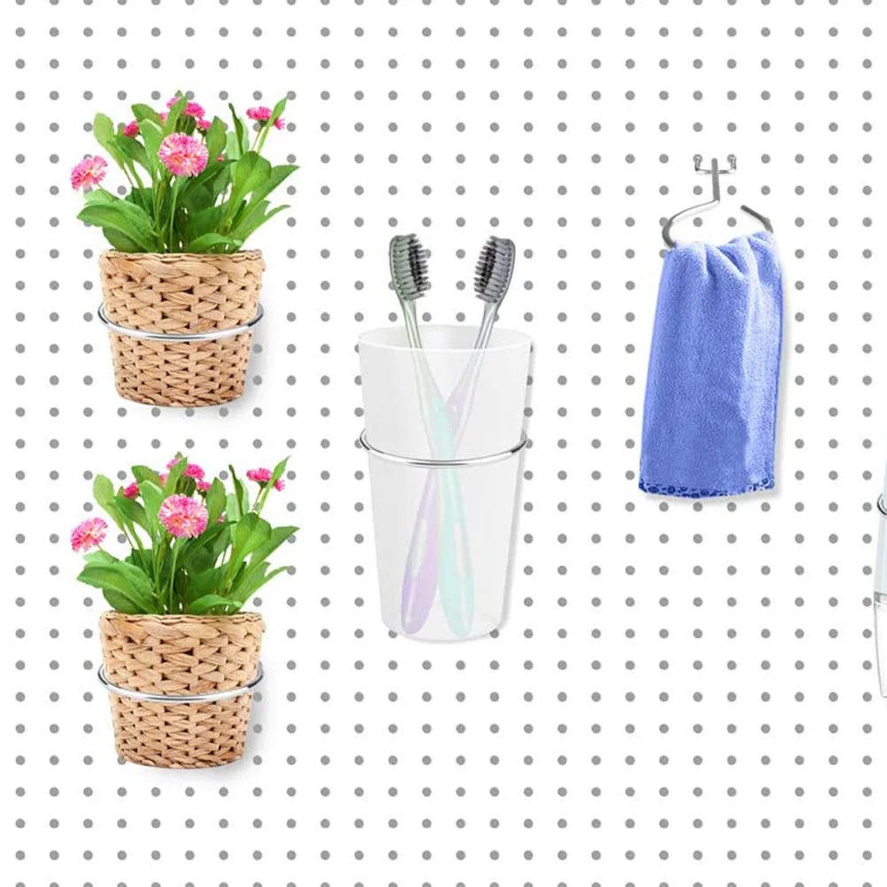 

5 set Pegboard Hooks With Cups Transparent Organizer For Home Workshop Garage Steel Hooks Abs Storage Pegboard Accessories Space