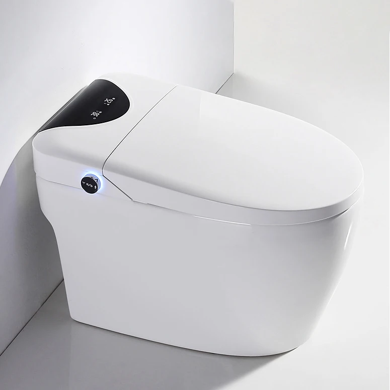 

Color Ambient Light Elongated Intelligent Sanitary Ware Water Closet Bathroom Automatic Floor Mounted Ceramic Smart Toilet