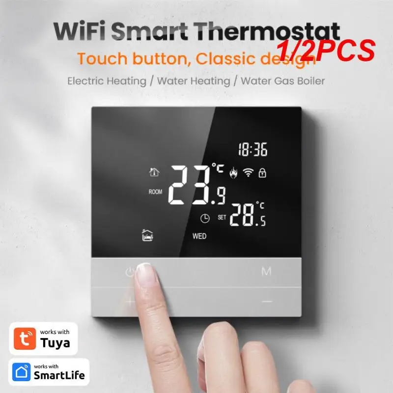 

1/2PCS Aubess WiFi Smart Thermostat Tuya Electric Floor Heating Water/Gas Boiler Temperature Remote Controller Works With Alexa