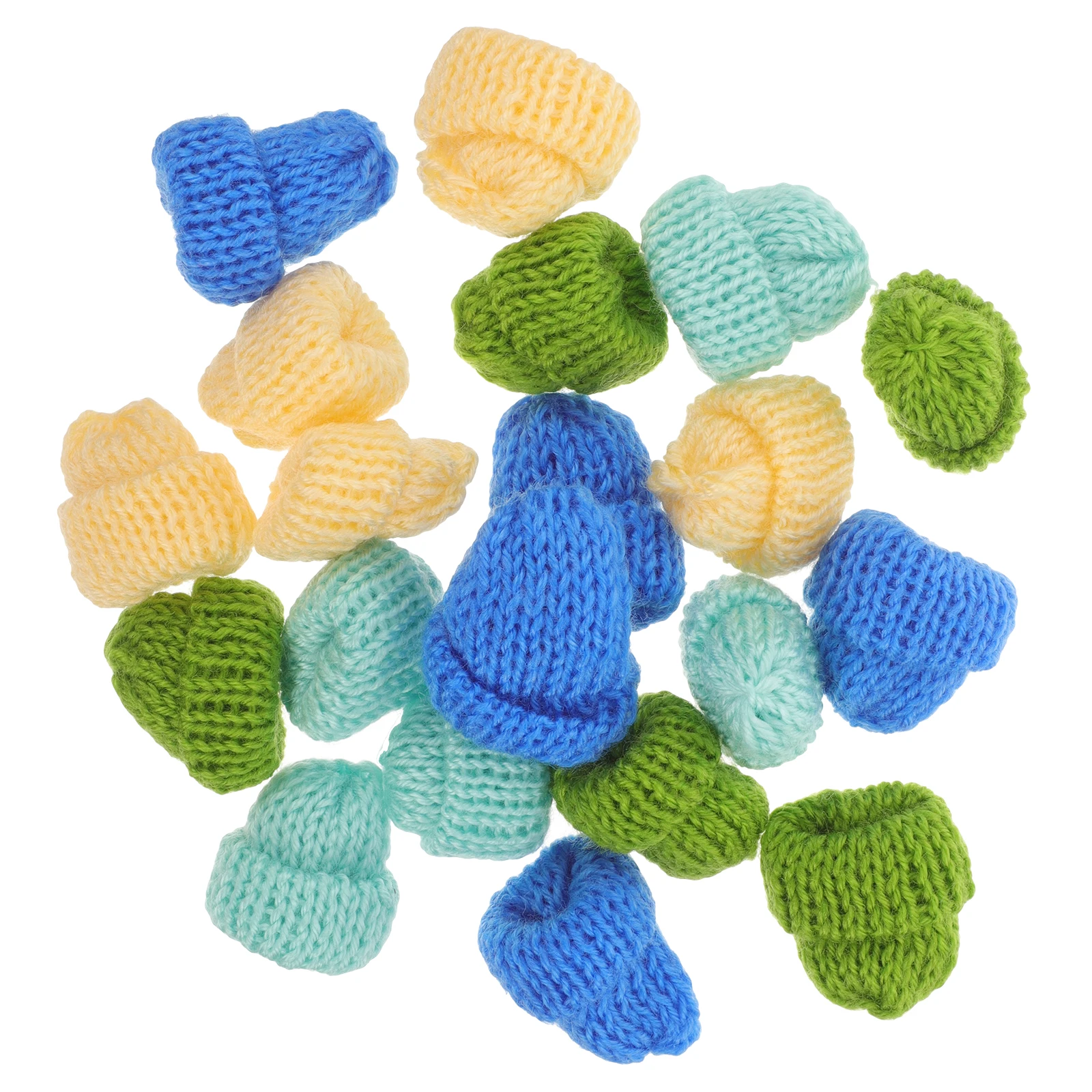 

20pcs Mini Hat Accessories Premium Tiny Knit Craft Hats Crochet Decor Handmade Projects Home Party Decoration Supplies