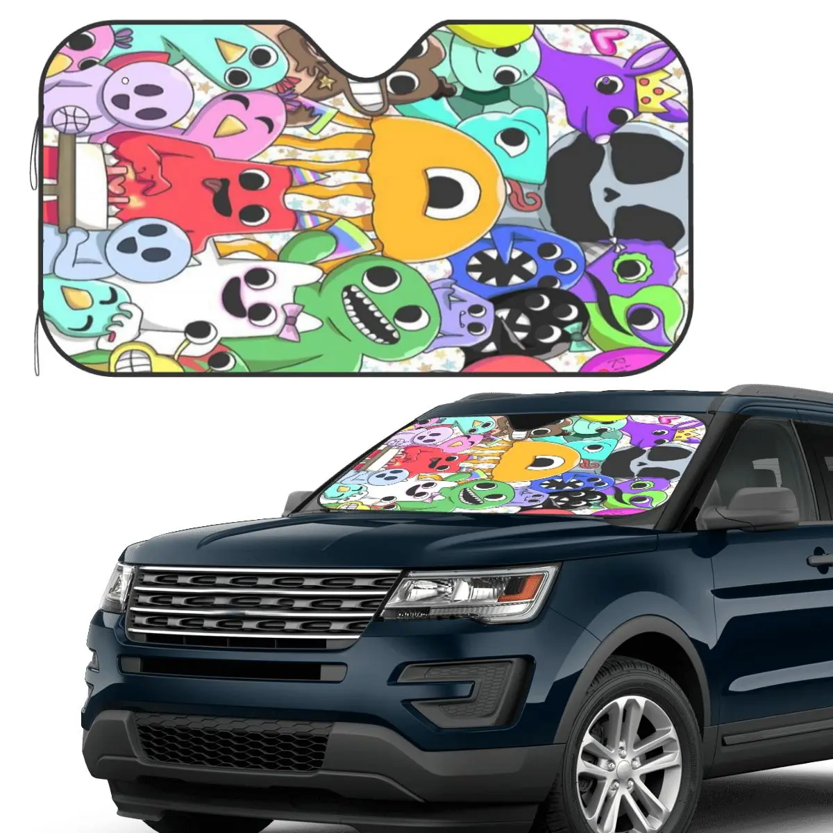 

Cartoon Garten Of Banban Sunshade Windscreen Car Front Windshield Window Sun Visor Accessories Covers
