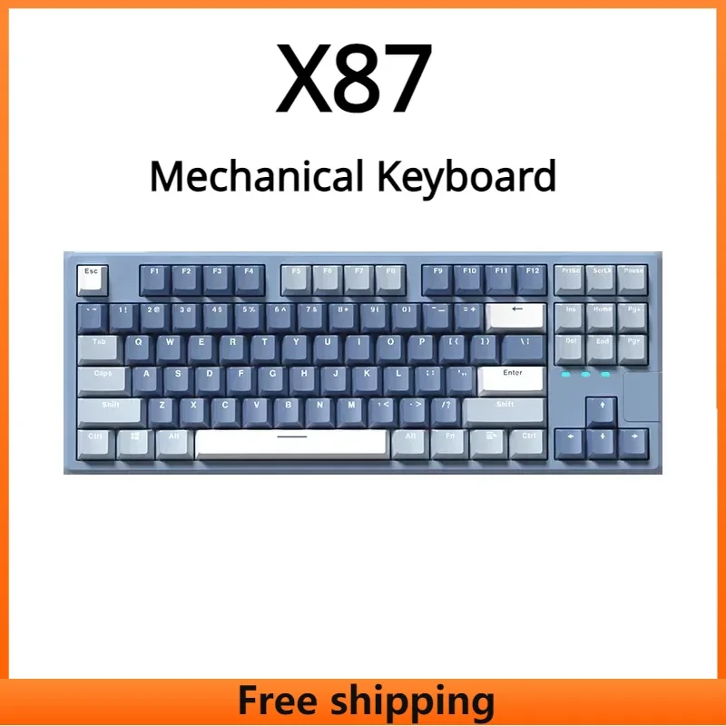 

X87 Mechanical Keyboard Bluetooth 2.G Wired Wireless 87-key Keyboard RGB Backlight Hot Swap PBT Keycap E-sports Gaming Keyboard