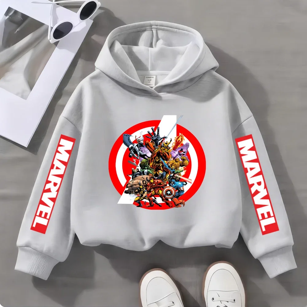

Sweat-shirt à capuche Marvel Avengers Assemble pour enfants, sweat-shirt classique imprimé Team Hero