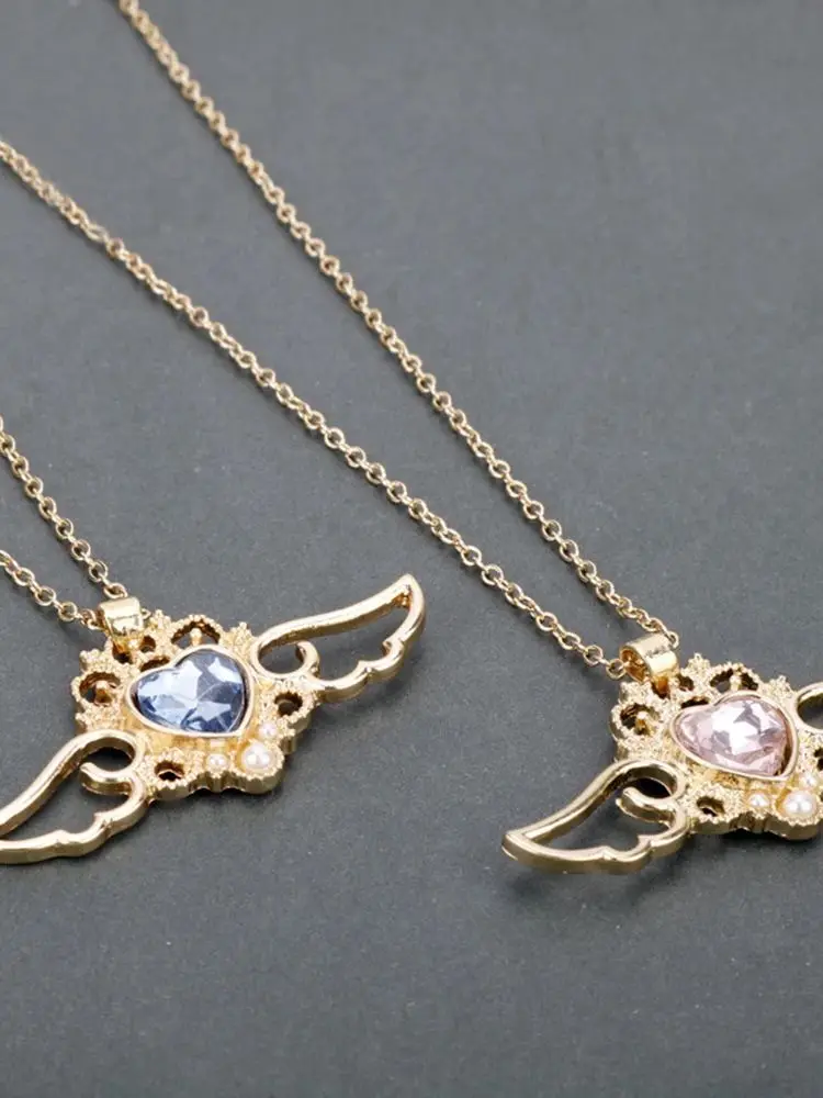 Anime carte Captor Sakura collier étoiles fleurs Cardcaptor KINOMOTO baguette d'étanchéité Cosplay pendentif femme fille bijoux