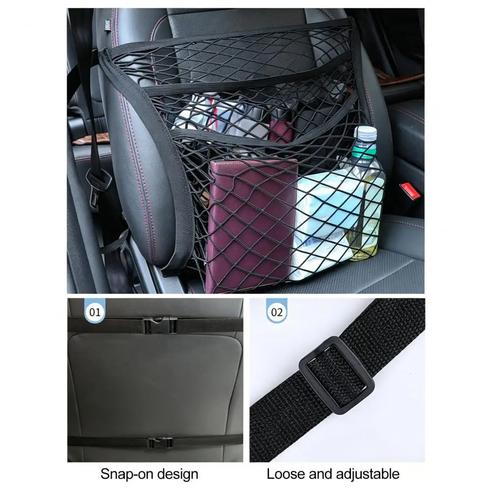 Safety Seat Net Car Seat Organizer Mesh Storage Bag Front Seat Net Pocket for Phone Wallet Multi-functional Anti-slip Vehicle
