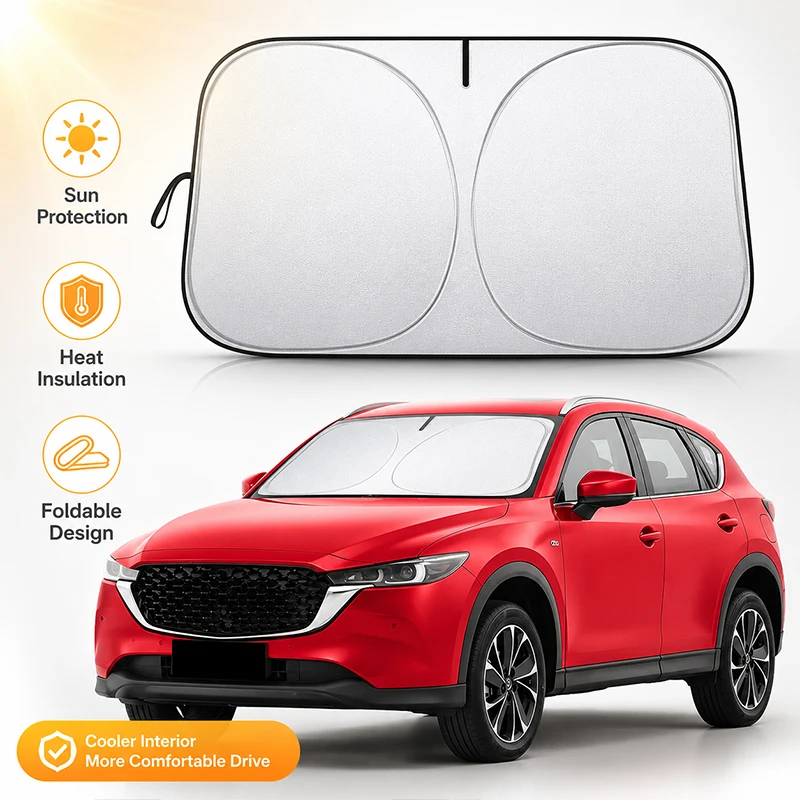 For Mazda CX5 CX-5 2011 2012 2013 2014 2015 2016-2023 Car Window Sunshade Cover Sun Shade Windshield Visor Protector Windscreen