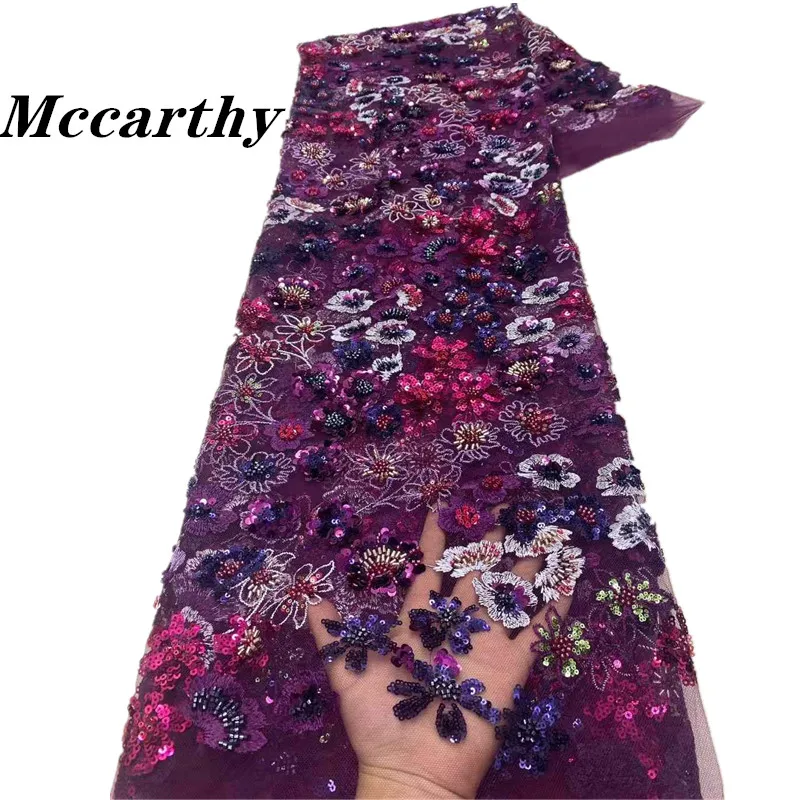 Mccarthy Luxury Heavy Beaded lace Fabric with Pearls Dubai Evening Dresses 2024 Arabic Women Mermaid Wedding Party Prom Dress