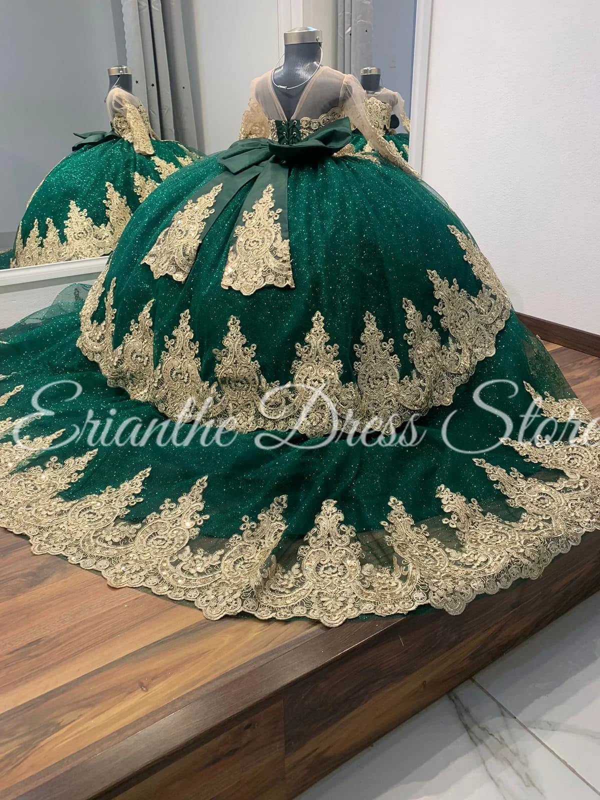 

Зеленое платье с цветочным узором для девочек на свадьбу, тюлевое пышное кружевное платье с аппликацией и бантом, детские бальные платья для дня рождения, первого причастия по индивидуальному заказу